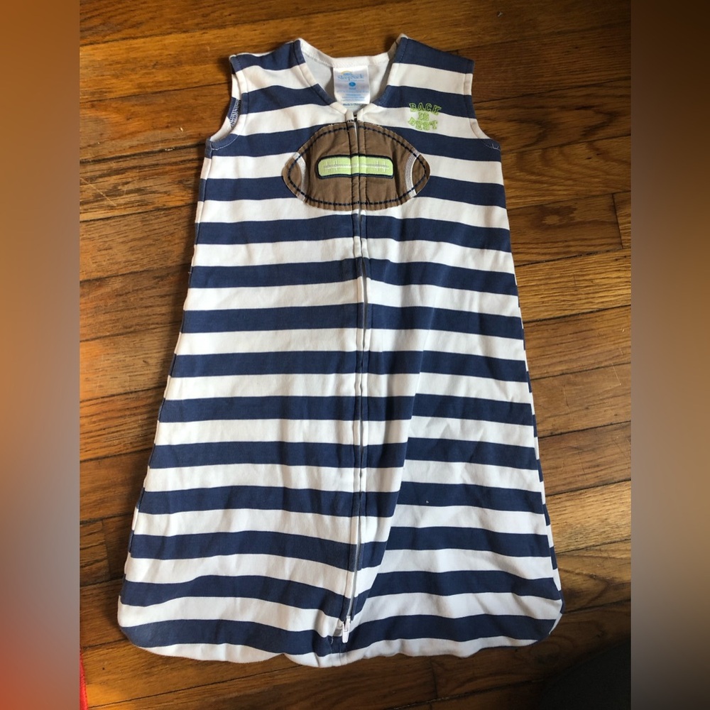 HALO Sleep Sack size small Boys/Football/Newborn/Blue Striped